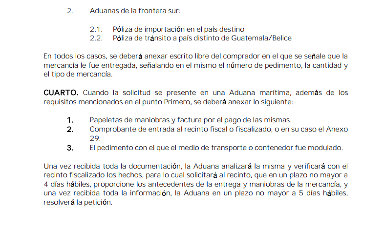 Procedimiento conforme a la regla 3.1.36 de las Reglas Generales de Comercio Exterior para 2018. 3