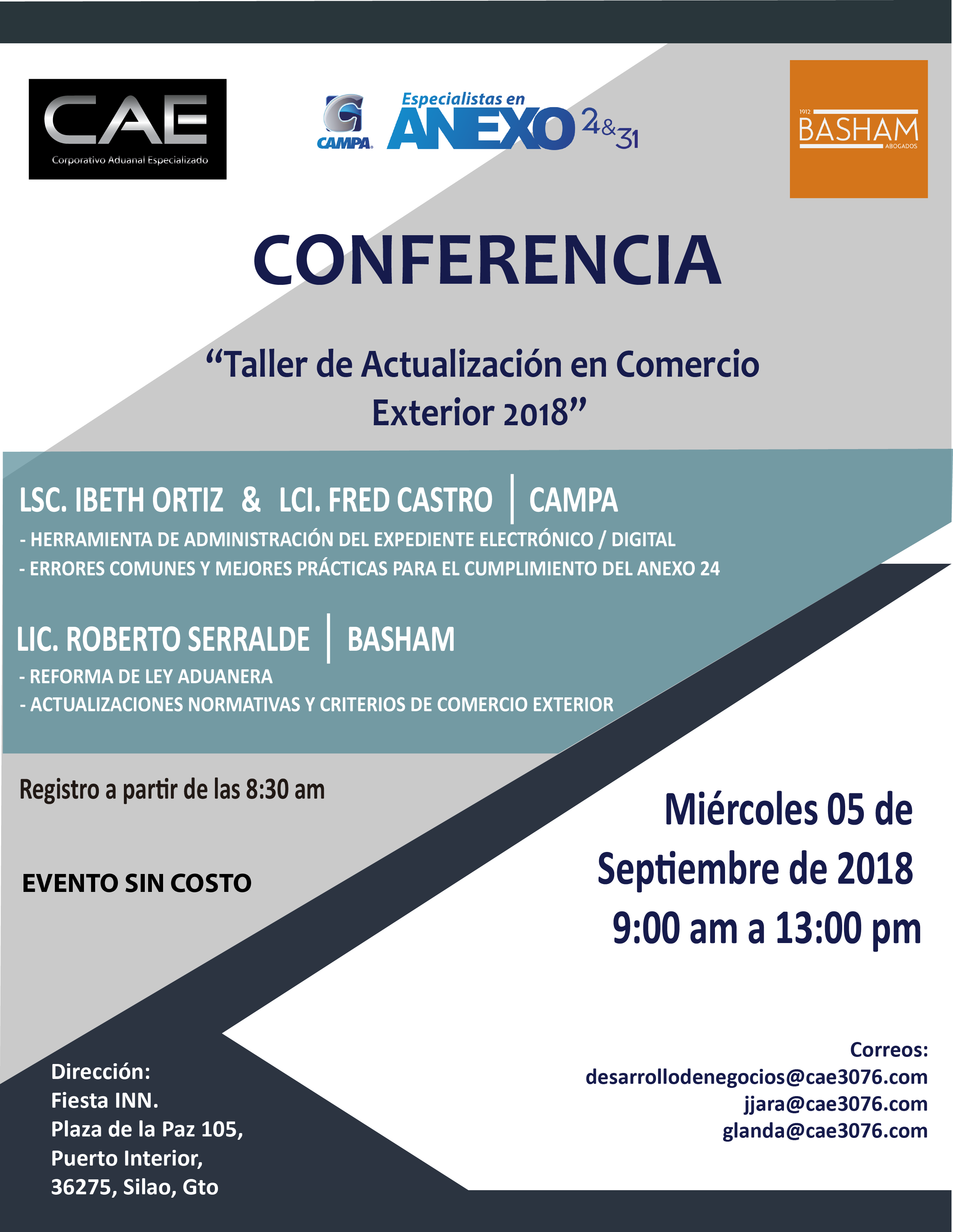 Conferencia Taller de Actualización en Comercio Exterior Conferencia Taller de Actualización en Comercio Exterior