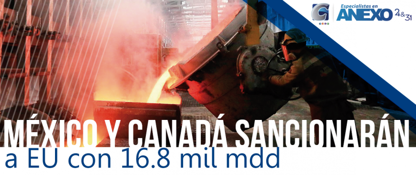 México y Canadá sancionarán a EU con 16.8 mil mdd